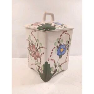 Porcelain Canister Andrea by Sadek Jay Willford Hand Painted Portugal SMALL